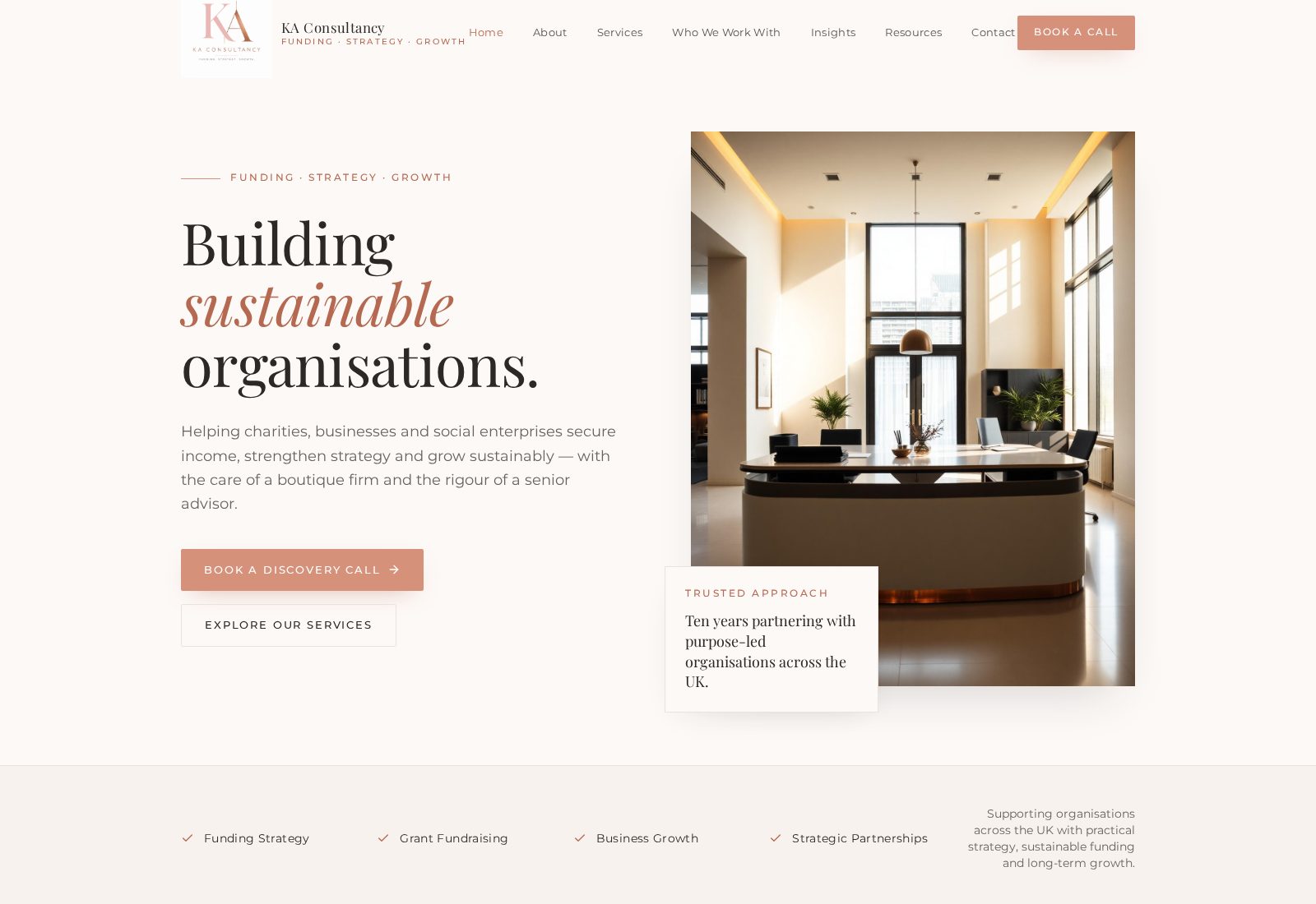 KA Consultancy — boutique UK consultancy helping charities, businesses and social enterprises secure income and grow sustainably